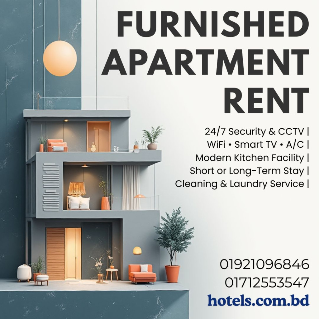 Luxury Two-Room Serviced Apartments Rent in Bashundhara R/A